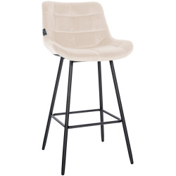 Tabouret de bar Weston velours crème