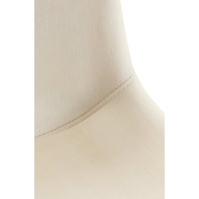 Chaise de salle à manger en velours Lewes crème