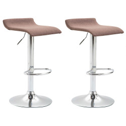 Lot de 2 tabourets de bar Dyn V2 tissu C brun
