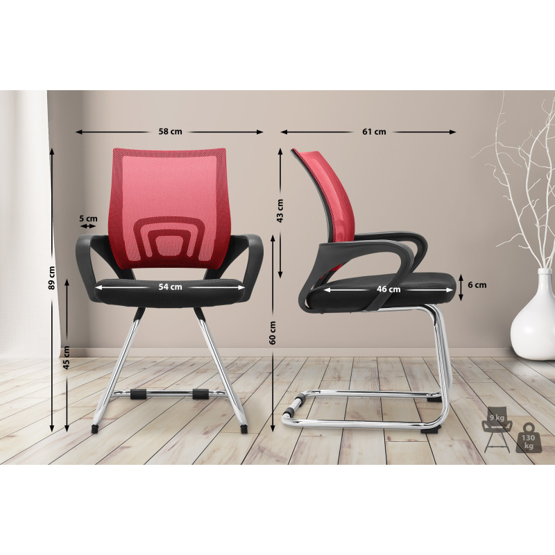 Chaise visiteur Eureka rouge