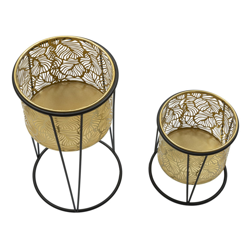 PORTE-VASE LEAVY JEU 2 PCSCM Ø 21X40-19X22