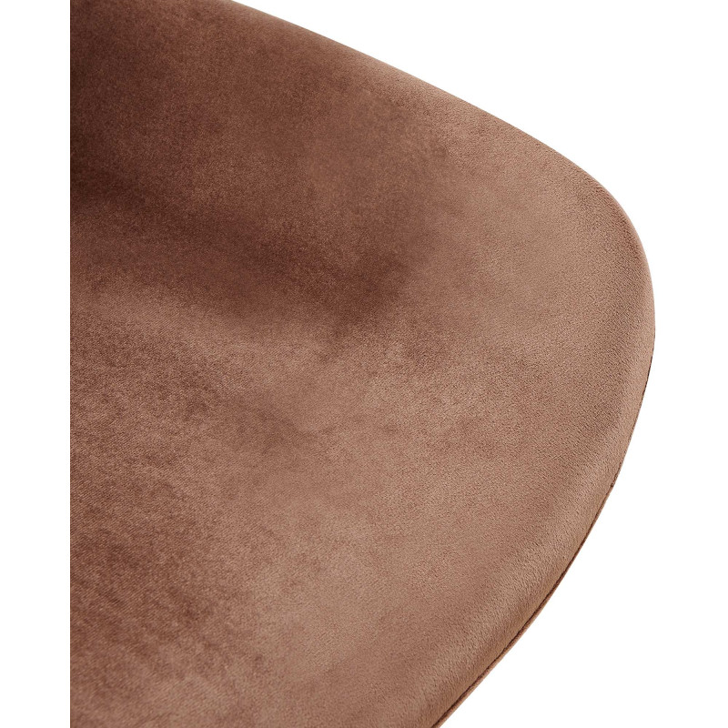 Chaise de salle à manger en velours Lewes brun