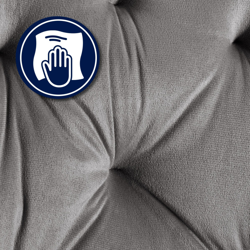 Fauteuil visiteur en velours Cassis, gris fonc?