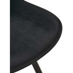Chaise de salle à manger en velours Lewes noir
