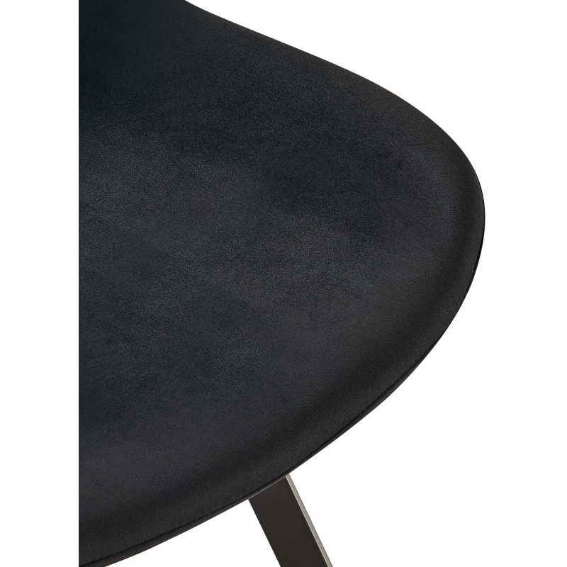 Chaise de salle à manger en velours Lewes noir