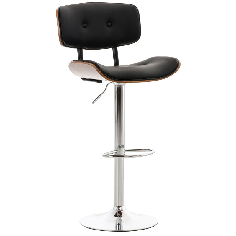 Tabouret de bar Sarnia en similicuir noyer/noir