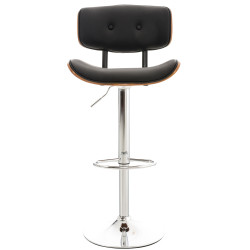 Tabouret de bar Sarnia en similicuir noyer/noir