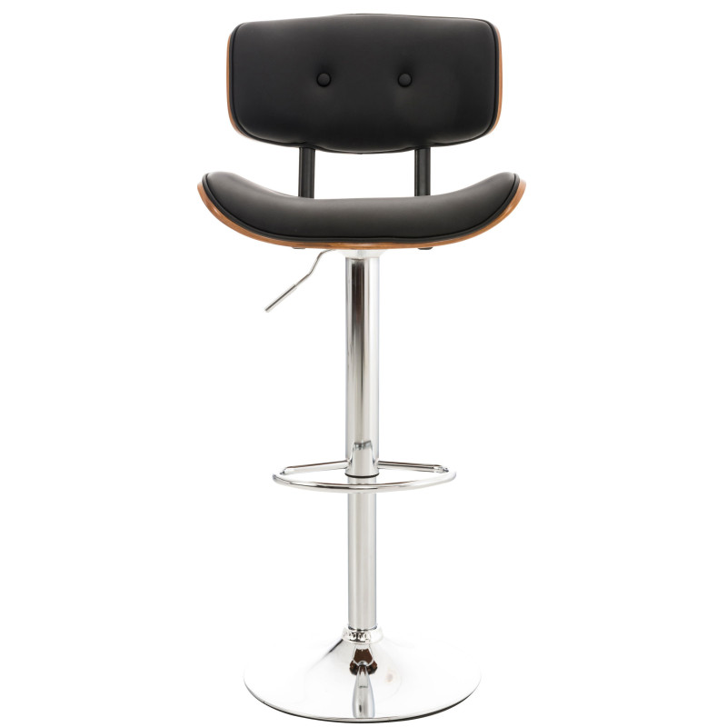 Tabouret de bar Sarnia en similicuir noyer/noir
