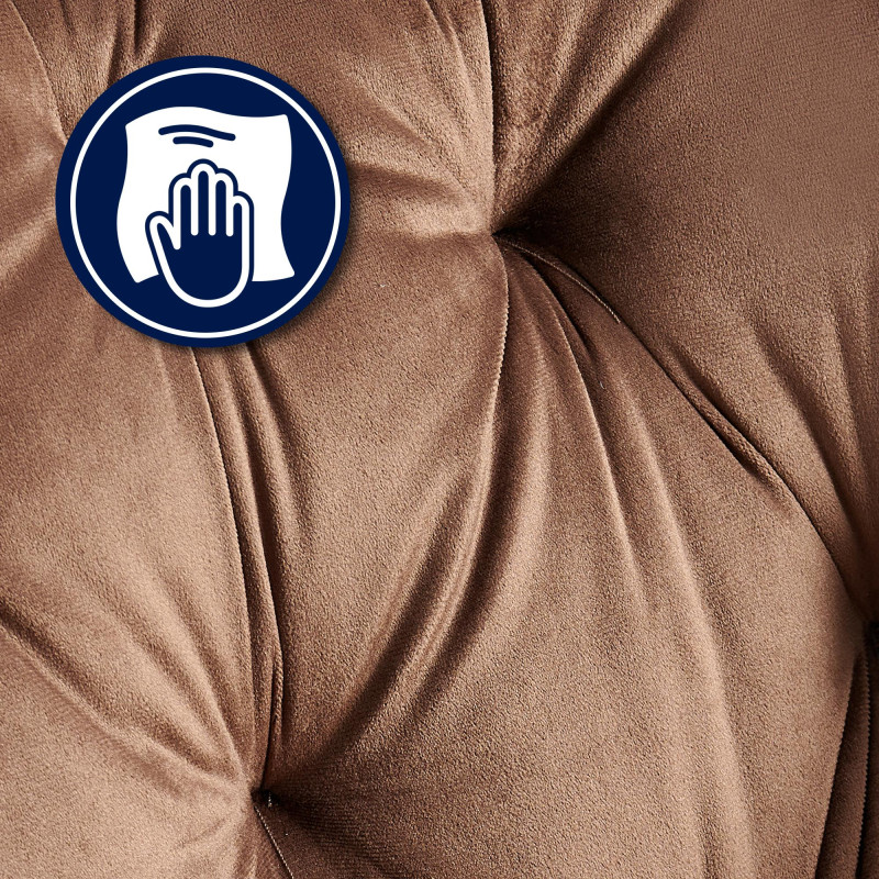 Silla para salón Cassis en terciopelo Terciopelo,Marrón