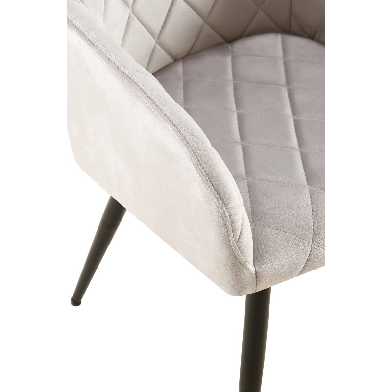 Chaise de salle à manger Monett velours B gris