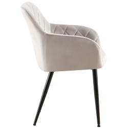 Chaise de salle à manger Monett velours B gris