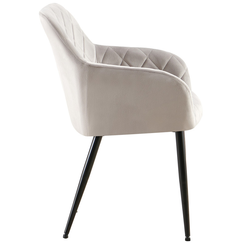 Chaise de salle à manger Monett velours B gris