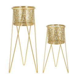 LOT DE 2 PORTE-VASE OR CM...