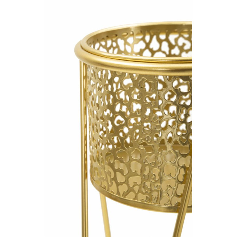 LOT DE 2 PORTE-VASE OR CM 21X20X46-18X18X32