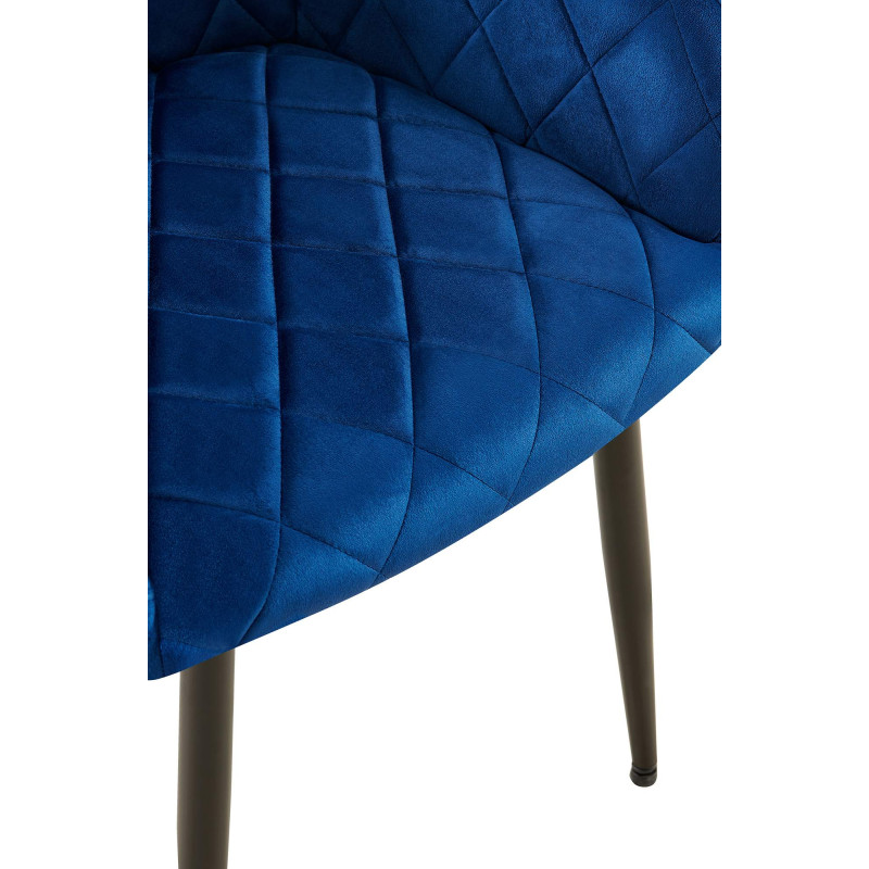 Chaise de salle à manger Monett velours B bleu foncé