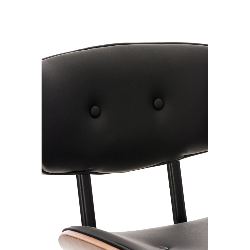 Tabouret de bar Sarnia en similicuir noyer/noir