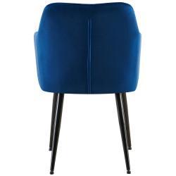 Chaise de salle à manger Monett velours B bleu foncé