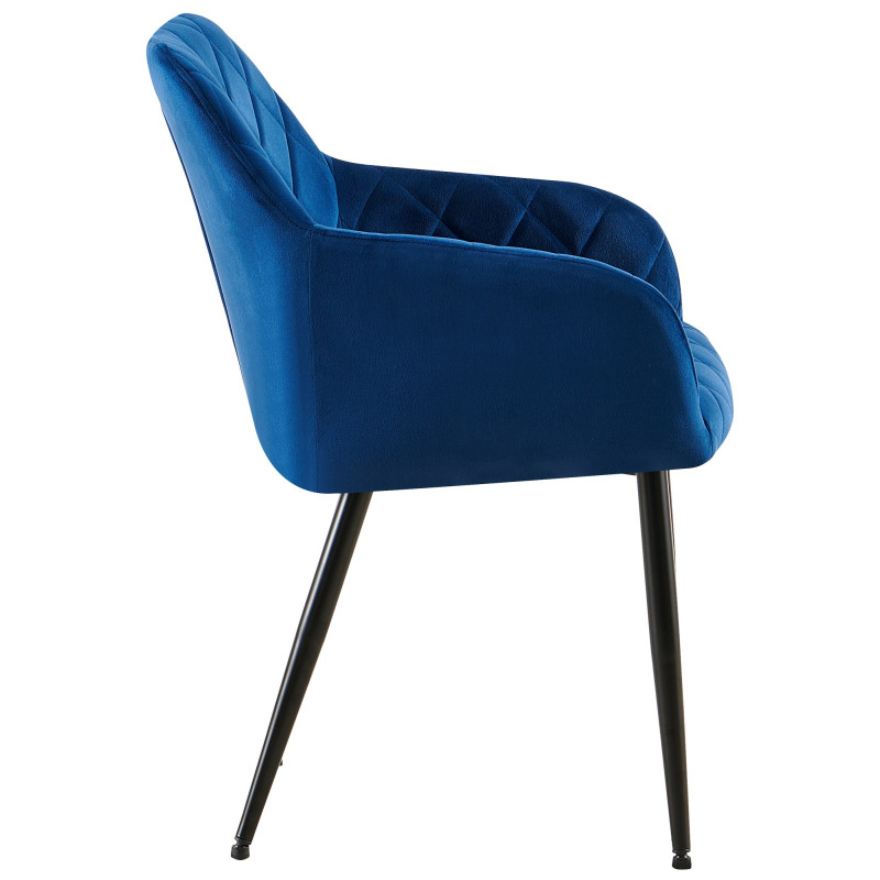 Chaise de salle à manger Monett velours B bleu foncé