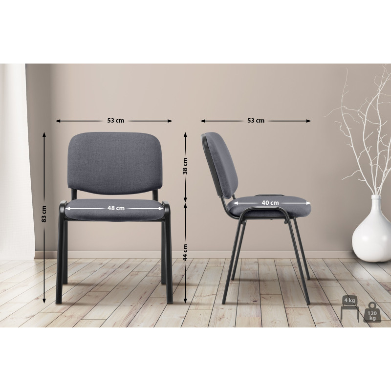 Fauteuil visiteur Ken, tissu gris