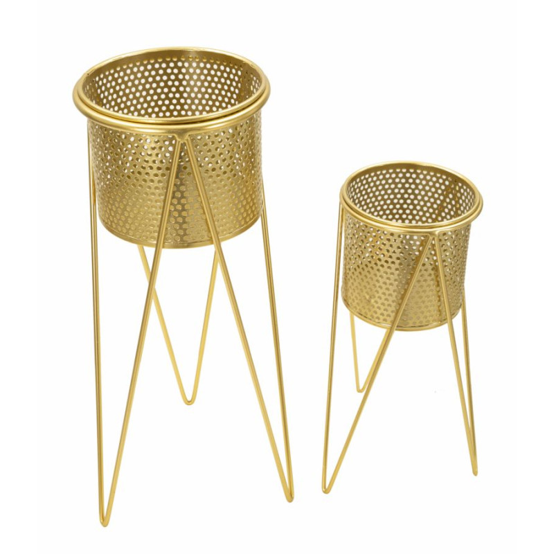 LOT DE 2 PORTE-VASE GLAT CM 21X20X46-18X18X32