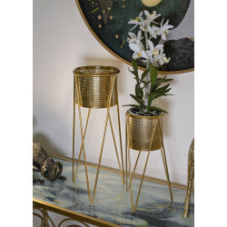 LOT DE 2 PORTE-VASE GLAT CM 21X20X46-18X18X32