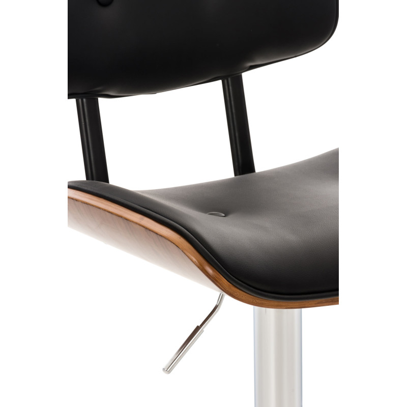 Tabouret de bar Sarnia en similicuir noyer/noir
