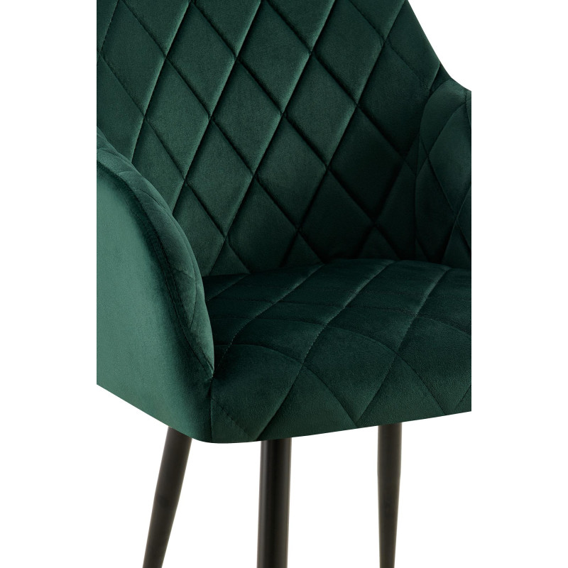 Chaise de salle à manger Monett velours B vert