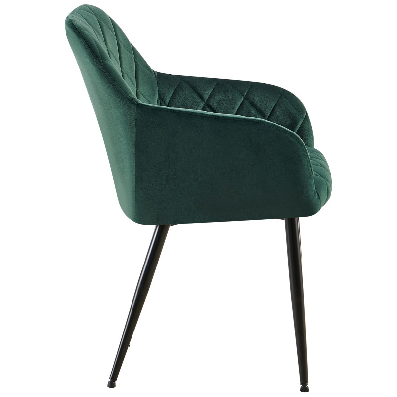 Chaise de salle à manger Monett velours B vert