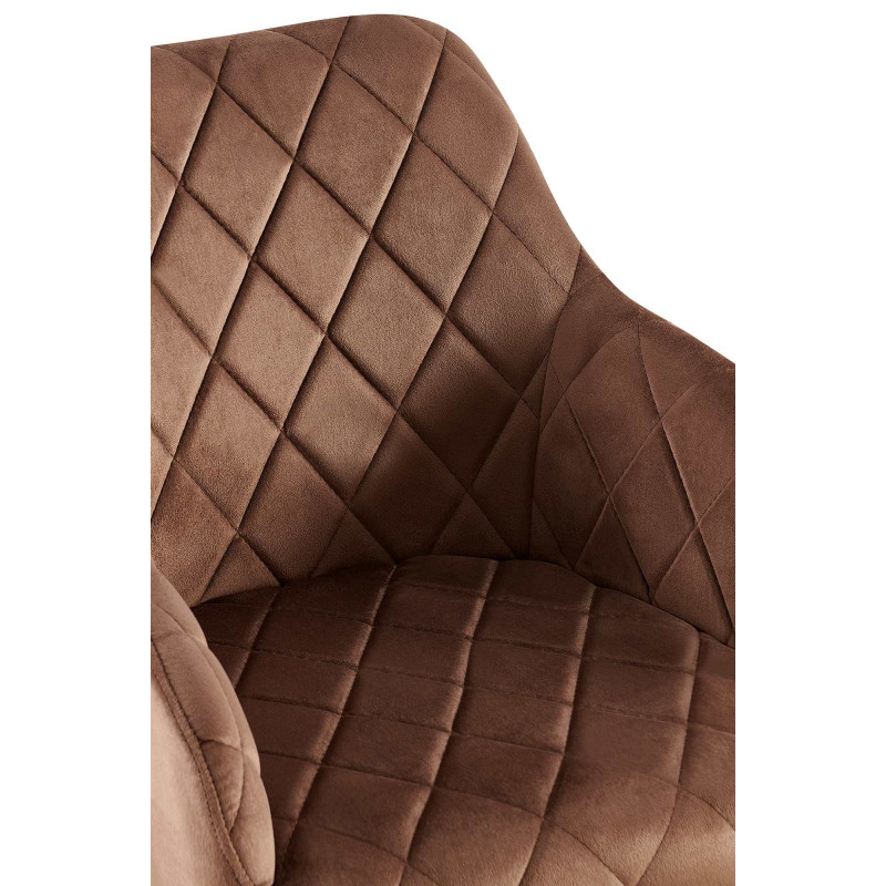 Chaise de salle à manger Monett velours B brun