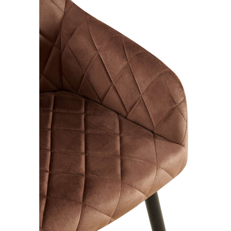 Chaise de salle à manger Monett velours B brun
