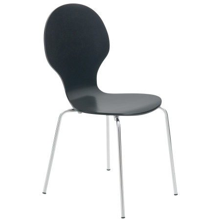 Silla De Comedor Apilable Diego Negro