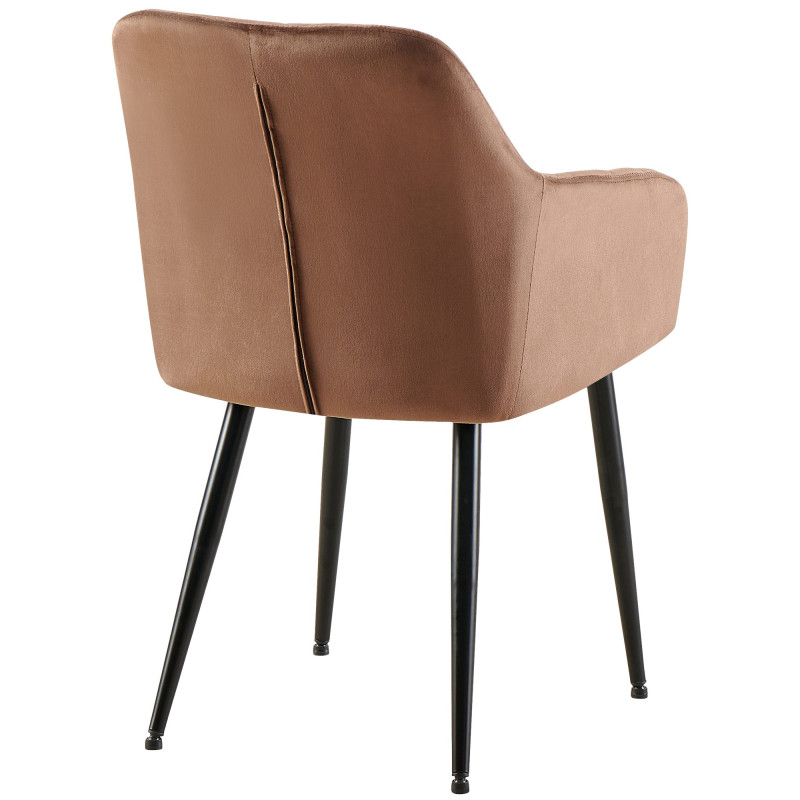 Chaise de salle à manger Monett velours B brun