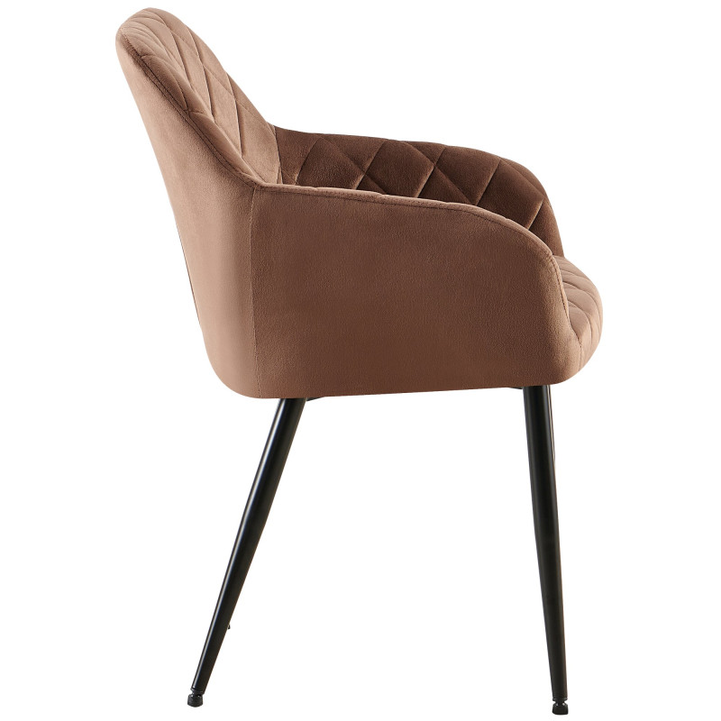 Chaise de salle à manger Monett velours B brun
