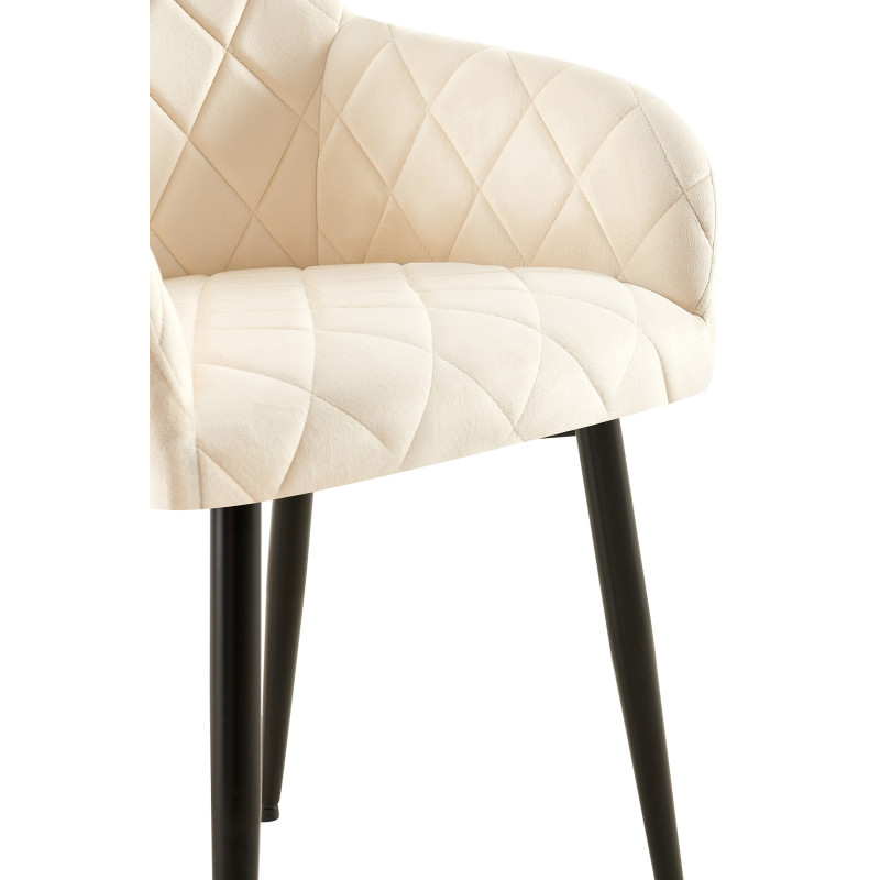 Chaise de salle à manger Monett velours B crème