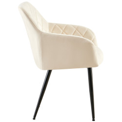 Chaise de salle à manger Monett velours B crème