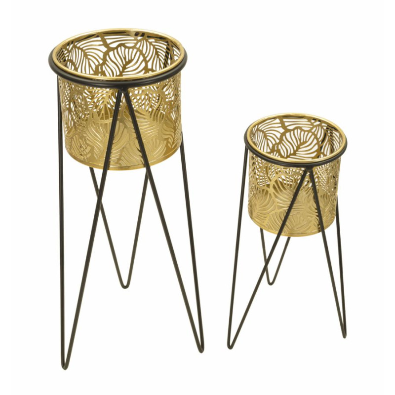 LOT DE 2 PORTE-VASE DRAK CM 21X20X46-18X18X32