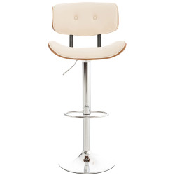 Tabouret de bar Sarnia en similicuir noix/crème