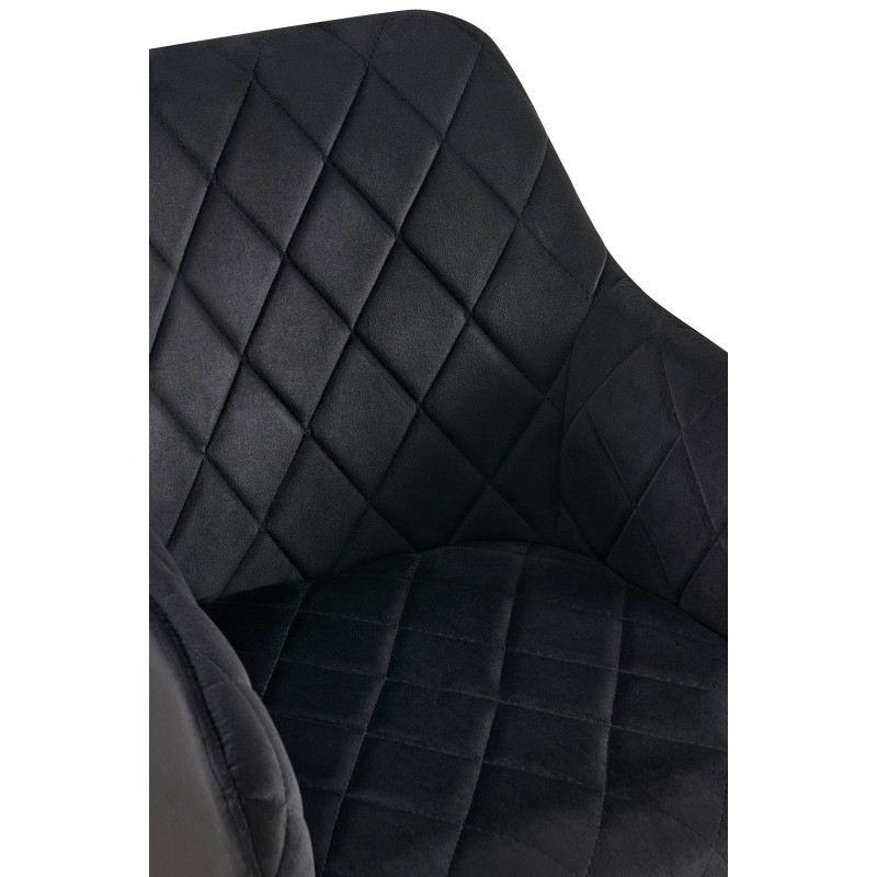 Chaise de salle à manger Monett velours B noir