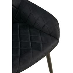 Chaise de salle à manger Monett velours B noir