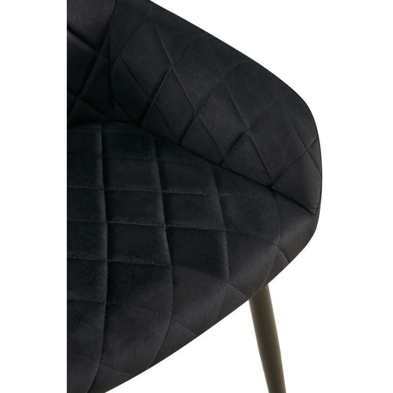 Chaise de salle à manger Monett velours B noir