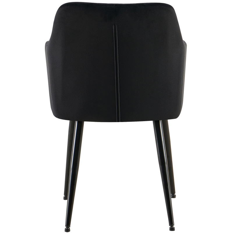 Chaise de salle à manger Monett velours B noir