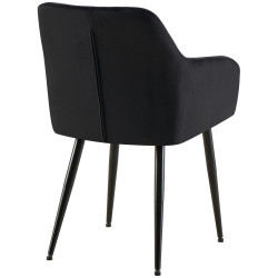 Chaise de salle à manger Monett velours B noir