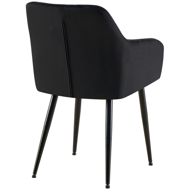 Chaise de salle à manger Monett velours B noir