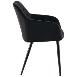 Chaise de salle à manger Monett velours B noir
