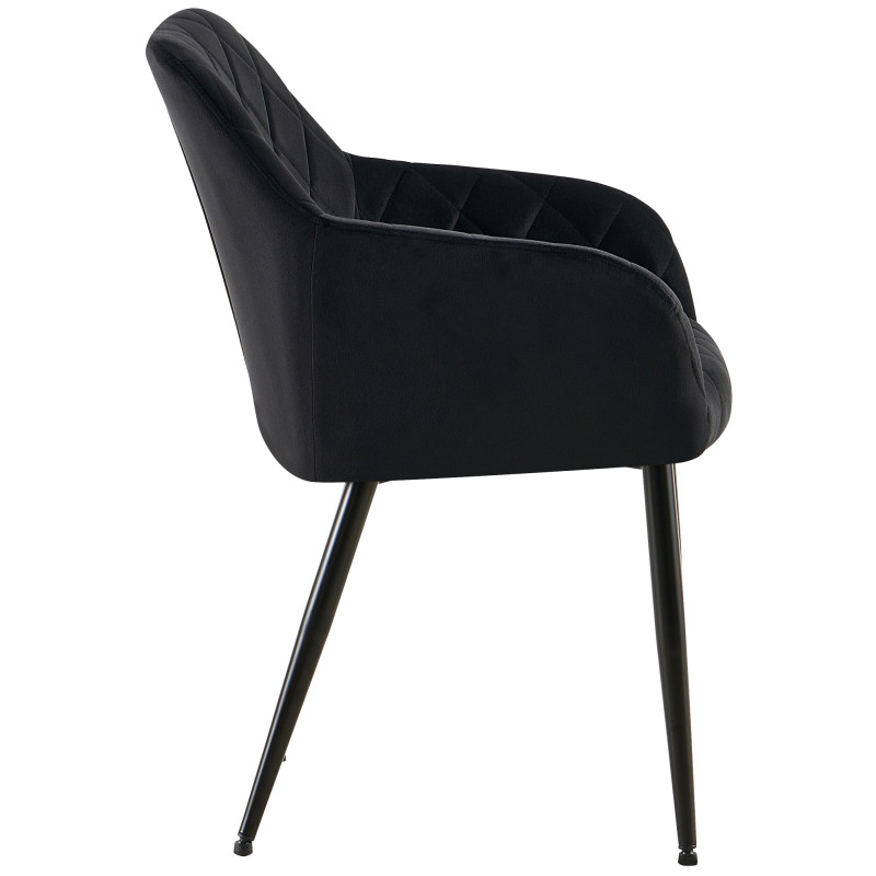 Chaise de salle à manger Monett velours B noir
