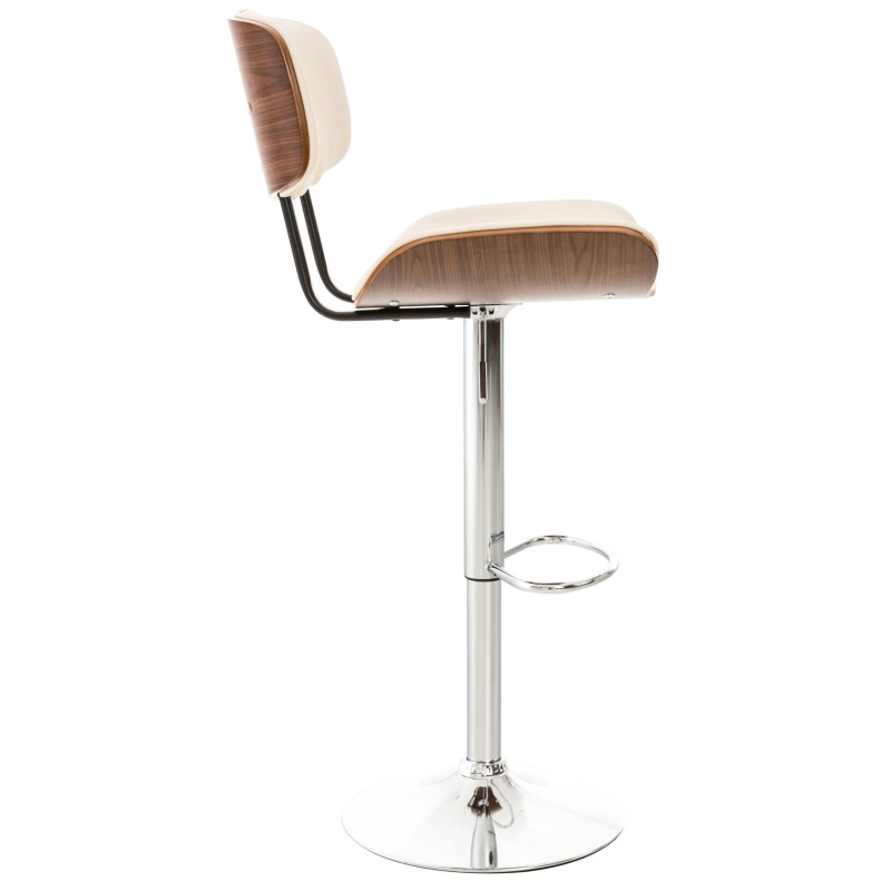 Tabouret de bar Sarnia en similicuir noix/crème