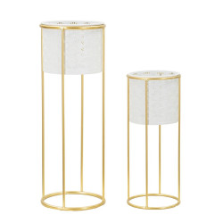 LOT DE 2 PORTE-VASE BLANC...