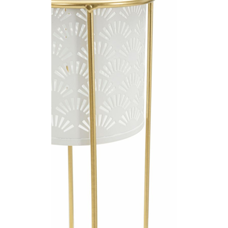 LOT DE 2 PORTE-VASE BLANC CM Ø 17X46-14X34