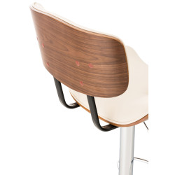 Tabouret de bar Sarnia en similicuir noix/crème