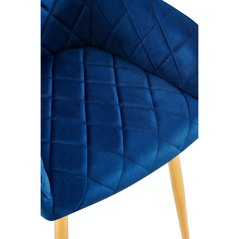 Chaise de salle à manger Monett velours G bleu foncé